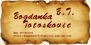 Bogdanka Totošković vizit kartica